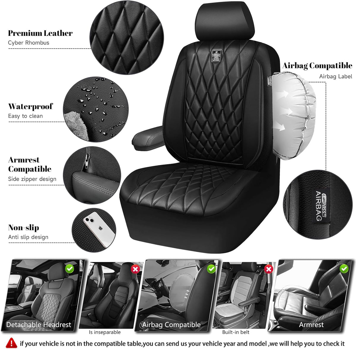 car pass piping luxury faux pu leather two, close-up detail