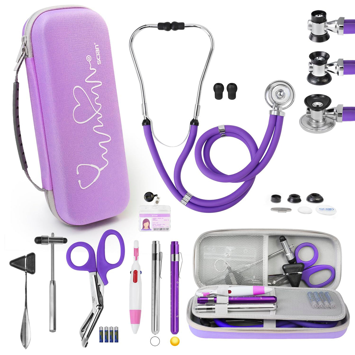 scian 13 pcs stethoscope case kits, supplies inclued, main product view