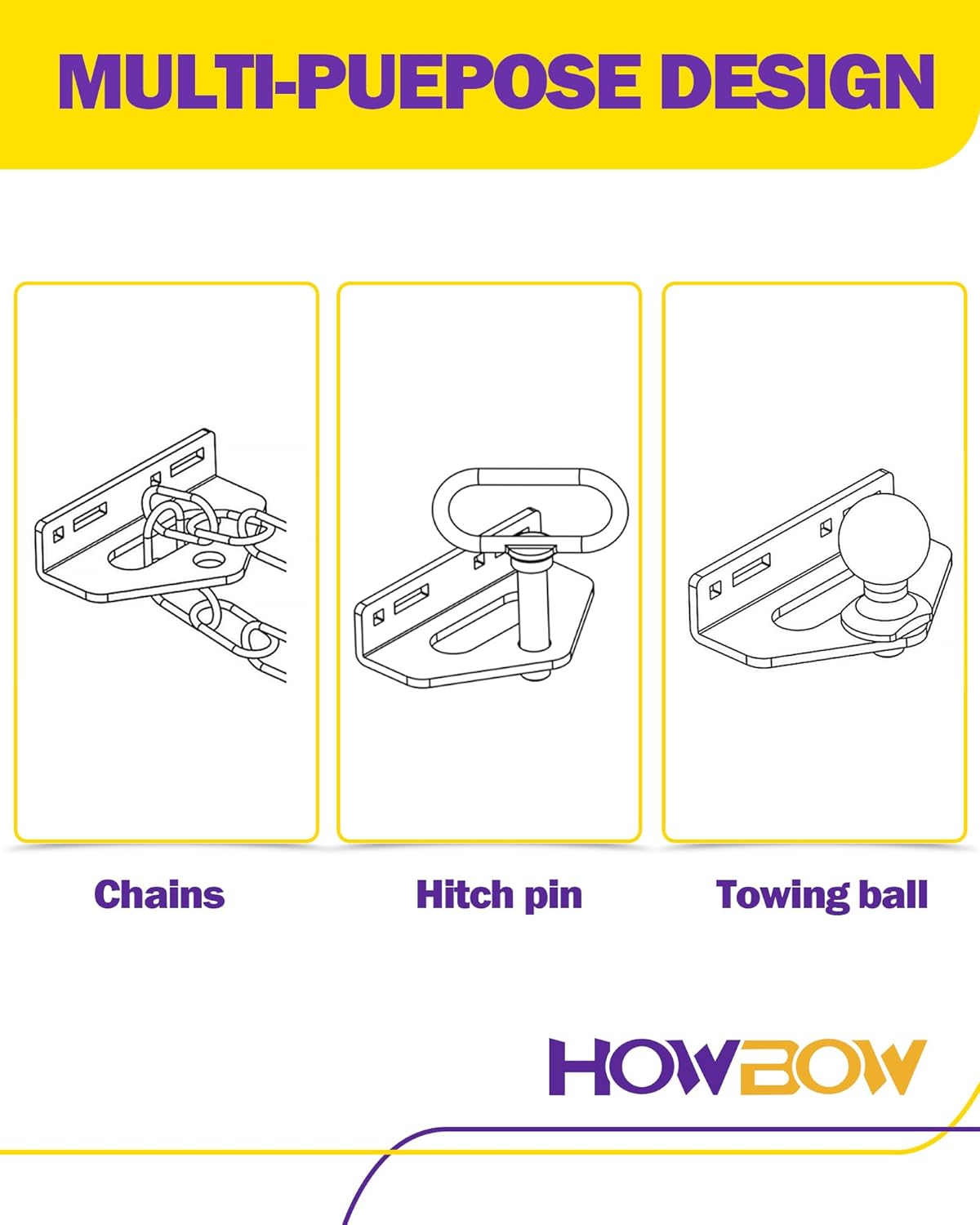 Zero Turn Trailer Hitch With Hitch Pin, 1/4"(6mm) Thick Heavy Duty Steel Universal Lawn Mower Towing Hitch Kit With Pin, Versatile Chain Slot Rugged Hitch Included Carriage Bolt & R Clip Black & Green