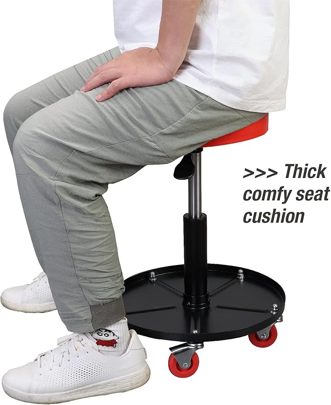 BIG RED ATRHL6201R Torin Heavy Duty Rolling Pneumatic Creeper Garage/Shop Seat: - Image 7