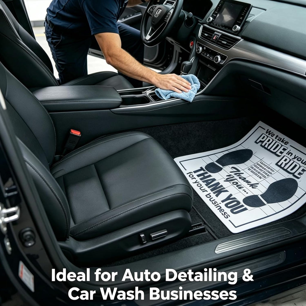 100Pcs Paper Floor Mats for Cars, Paper Mats for Car Detailing, Disposable Floor Mats for Repair & Wash - White Vehicle Interior Protection 16x20 Inch