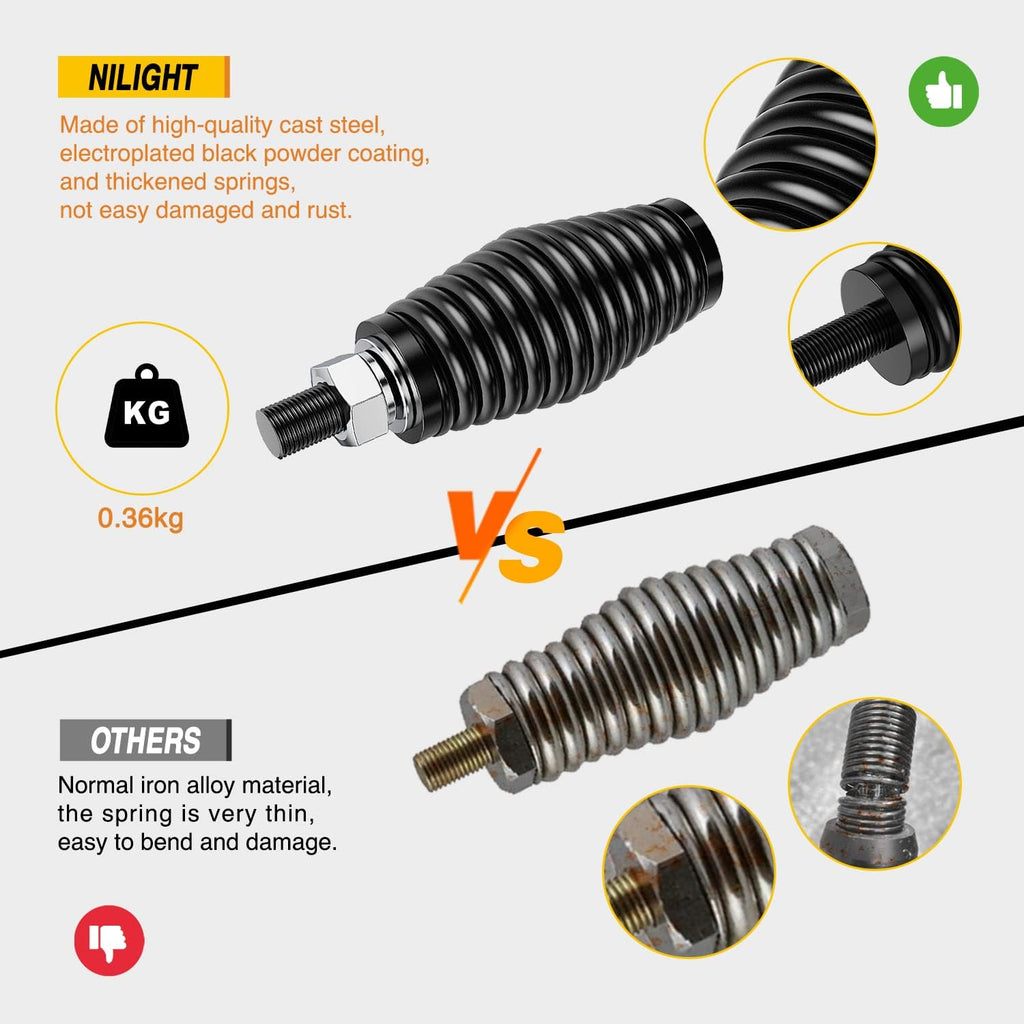 Nilight 1pc Heavy Duty Barrel Spring Mounting Base for Whip Light Compatible with ATV UTV RZR SXS Can Am Truck Jeep Off Road