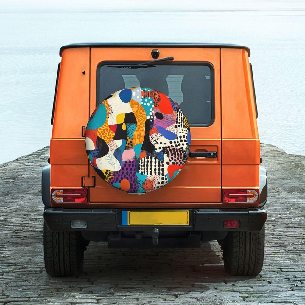 Abstract Graffiti Print Universal Spare Tire Cover for RV, Jeep | Wheel Protector Fits Rv, Trailer, Jeep, Shield Tires From Sun, Dirt And Rain For Outdoor Storage