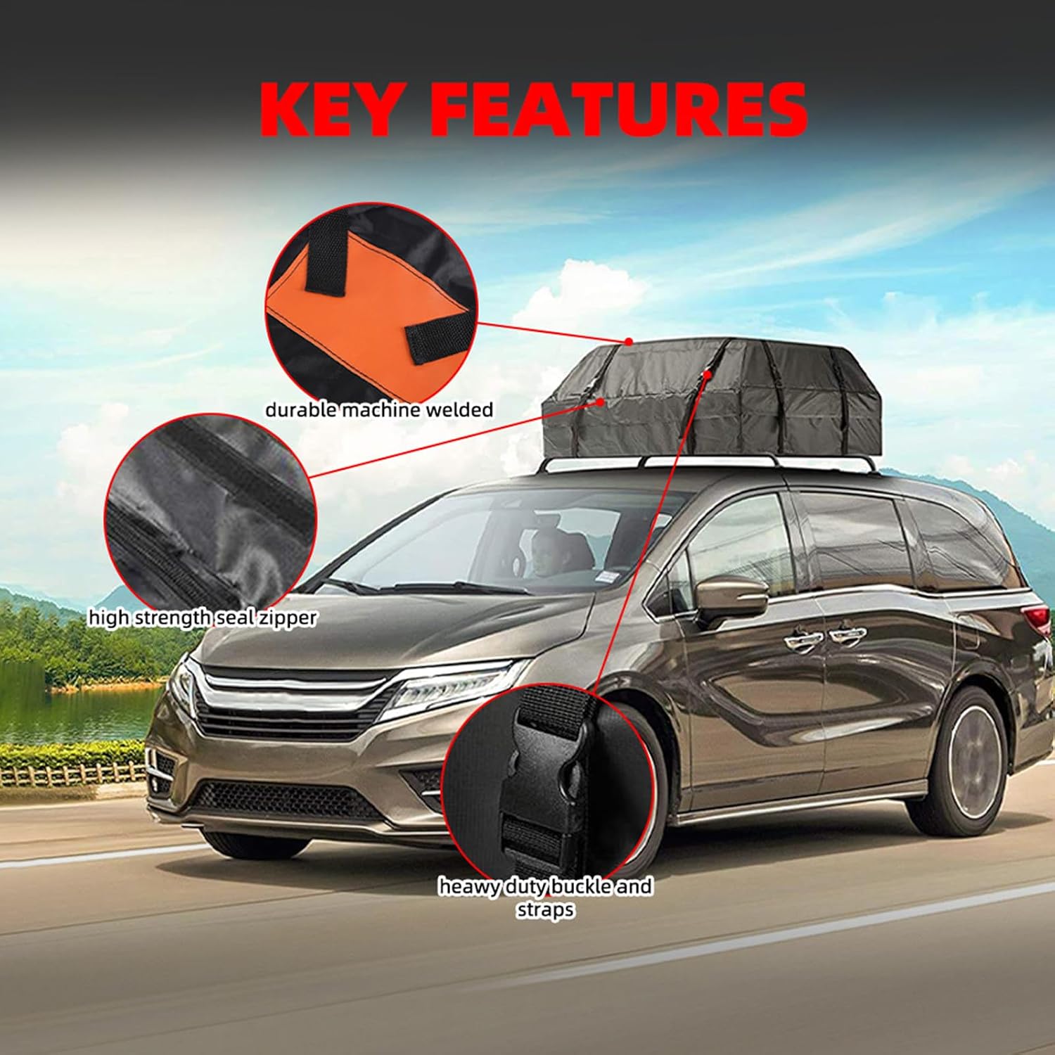 Car Rooftop Cargo Carrier Bag for Mercedes Benz/AMG GLA GLB SUV X247 X156 H247 GLA GLB SUV Heavy Duty Car Roof Bag Large Capacity Storage Bag with Non-Slip Mat