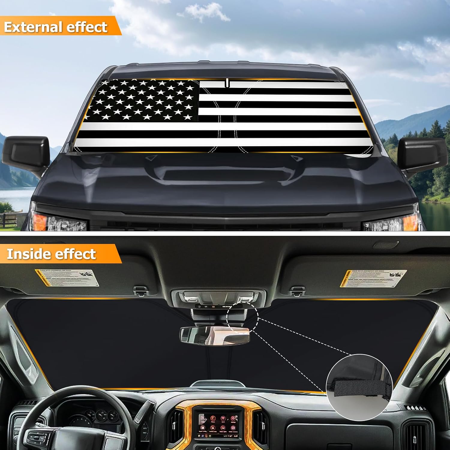 Bestview Windshield Sun Shade Custom Fit for 2015-2020 Ford F150, Foldable Front Window Sunshade Sun Visor Accessories Protector Block UV Rays Heat
