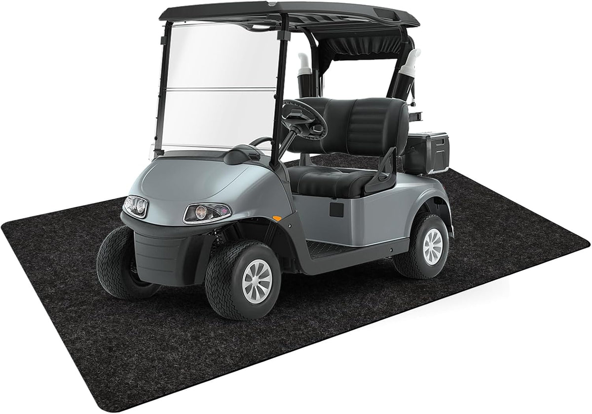 Golf Cart Parking Mat 4.9 ft × 9.1 ft Garage Floor Mat Oil Absorbent Waterproof