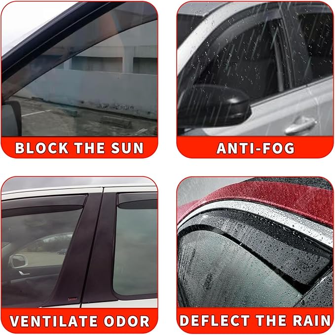 in Channel Rain Guards for Chevrolet Equinox 2018 2019 2020 2021 2022 2023 2024 - Image 5