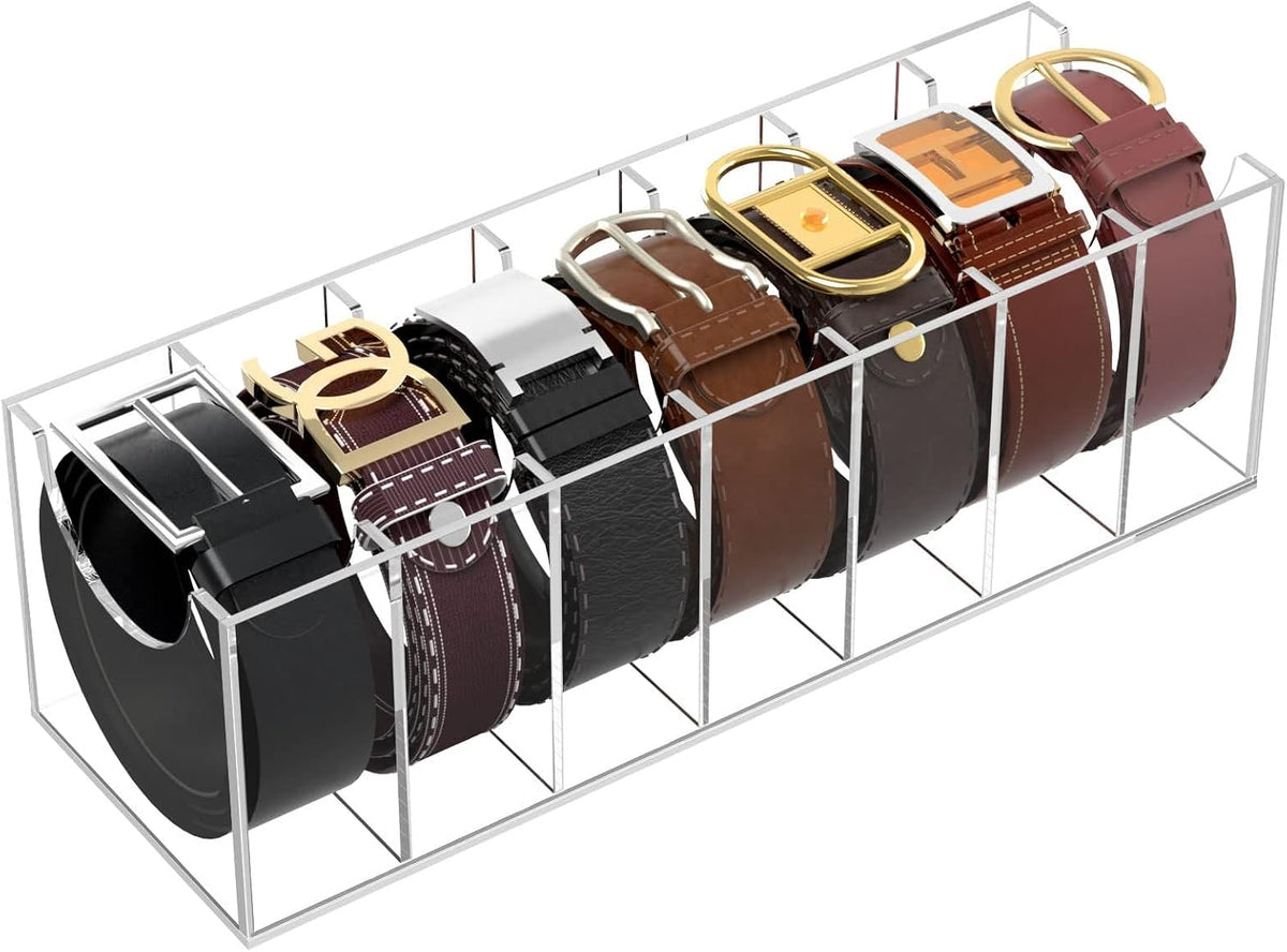 niubee belt organizer for closet, acrylic belt box, main product view