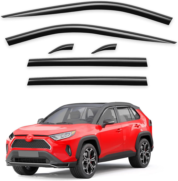 Tape-On Window Rain Guards Fit for Toyota RAV4 2019 2020 2021 2022 2023 2024 (6pcs)