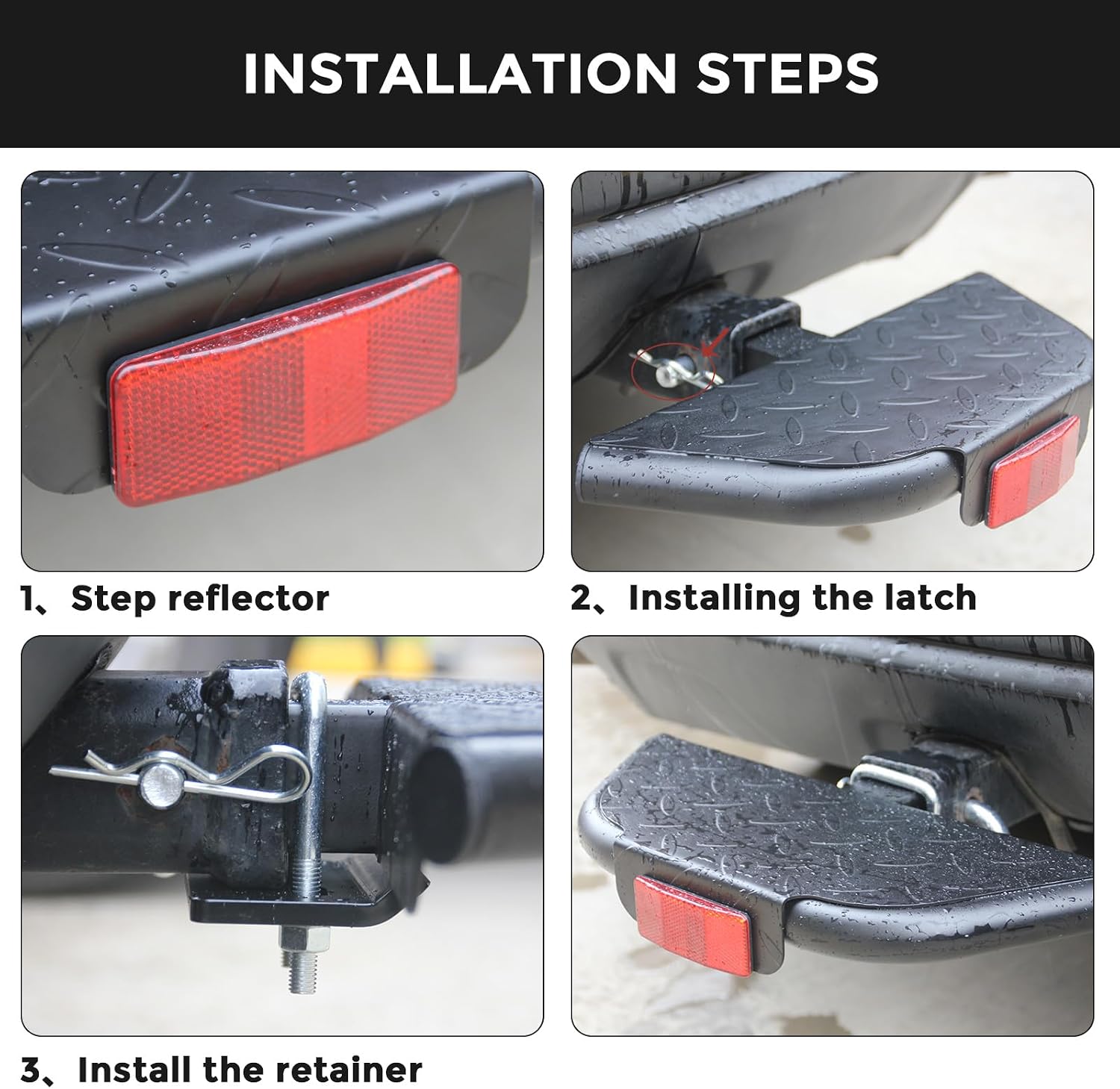 Hitch Step Anti Slip and Rust Towing Bumper Guard for Most Car SUV Truck Pickup with Pin Fit 2 Inch Receiver, 16.5 Inch Length, Weight Capacity 500 LBS