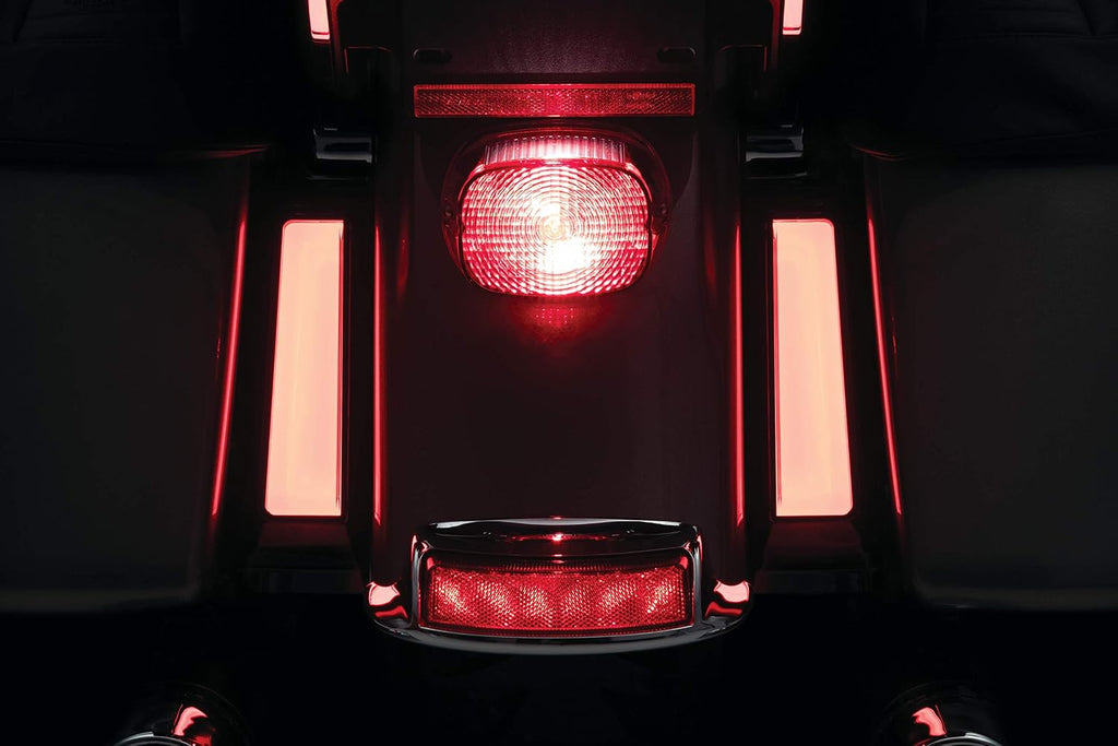 Kuryakyn 2901 Motorcycle Lighting Accessory: Tracer LED Run/Turn/Brake Light Saddlebag Support Inserts for 2014-20 Harley-Davidson Motorcycles, Gloss Black, 1 Pair