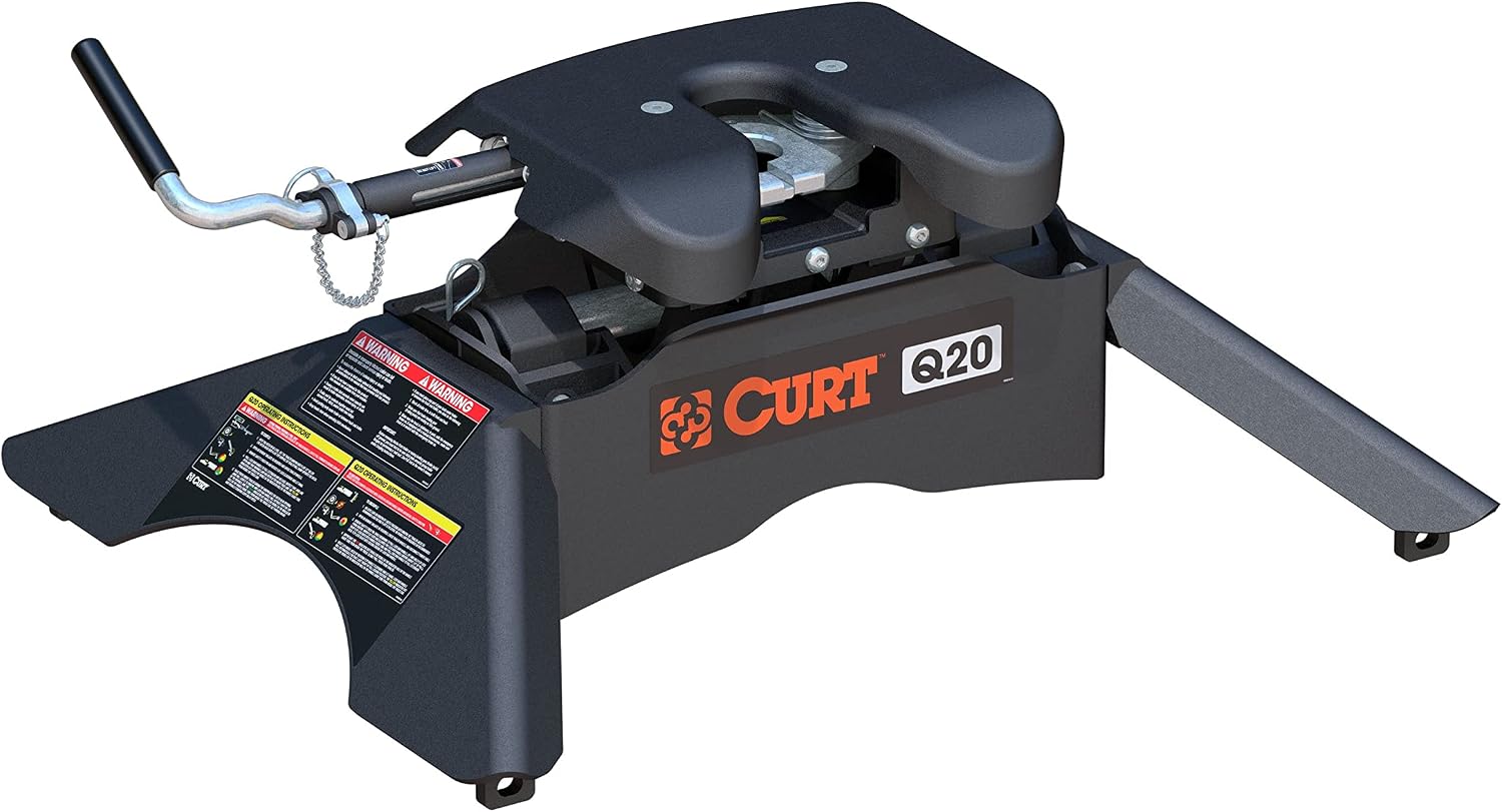 CURT 16130 Q20 5th Wheel Hitch, 20,000 lbs, Black