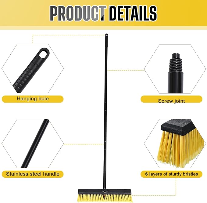 Zhehao 10 Pack 18 Inches Push Broom Outdoor, Concrete Floor Cleaning - Image 4