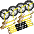 Trekassy 2" x 96" Car Tie Down Straps for Trailers, Heavy Duty Tire Tie Downs for ATV/UTV, 10000lbs Break Strength, Include 4 Axle Straps for Different Uses
