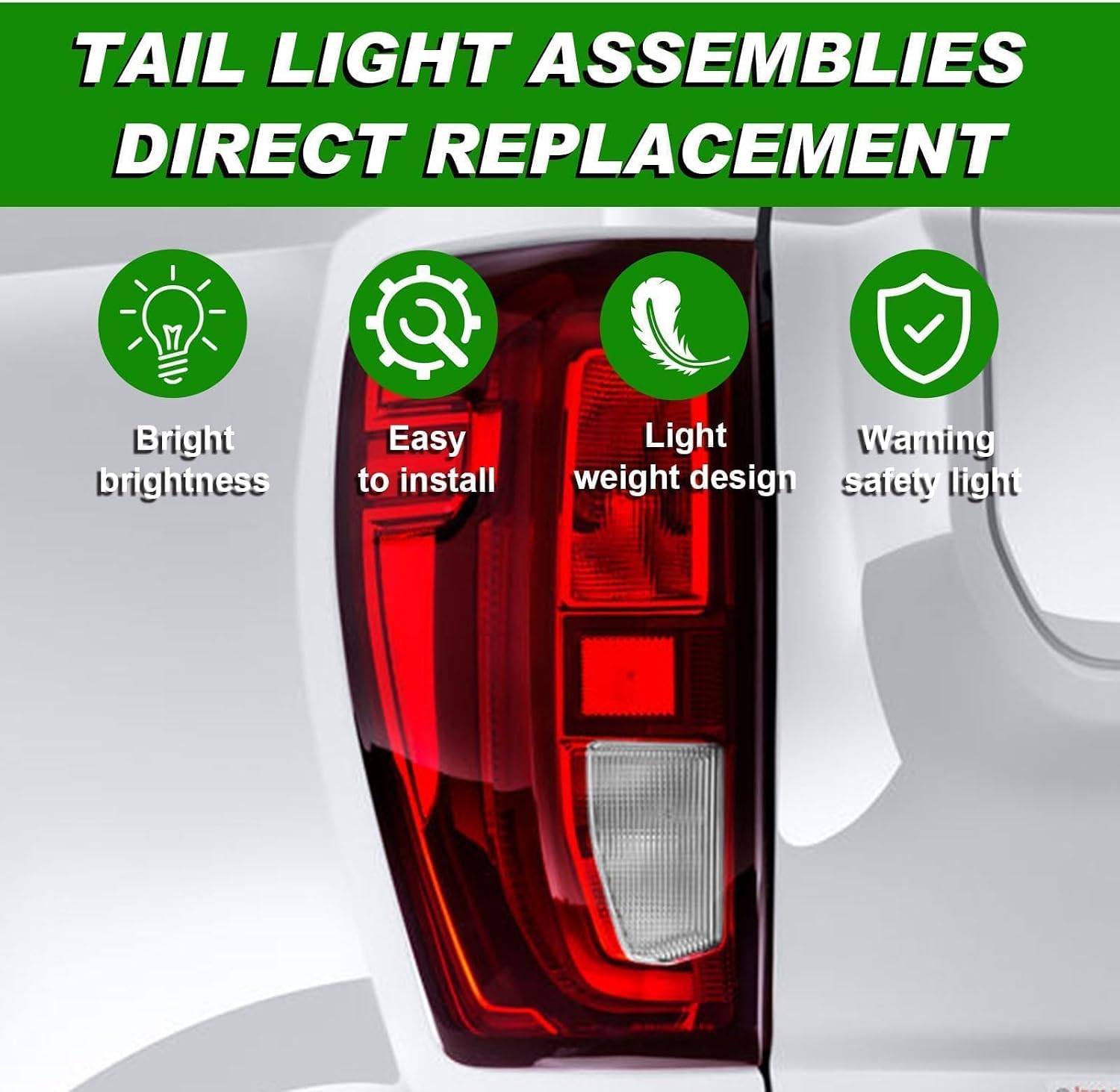 Lochnchn Tail Light Assembly Compatible With 2019-2024 GMC Sierra 1500 2500HD 3500HD Right Passenger Side Taillight Rear Lamp Brake Light Replace# 84565920 GM2801309 Halogen Type