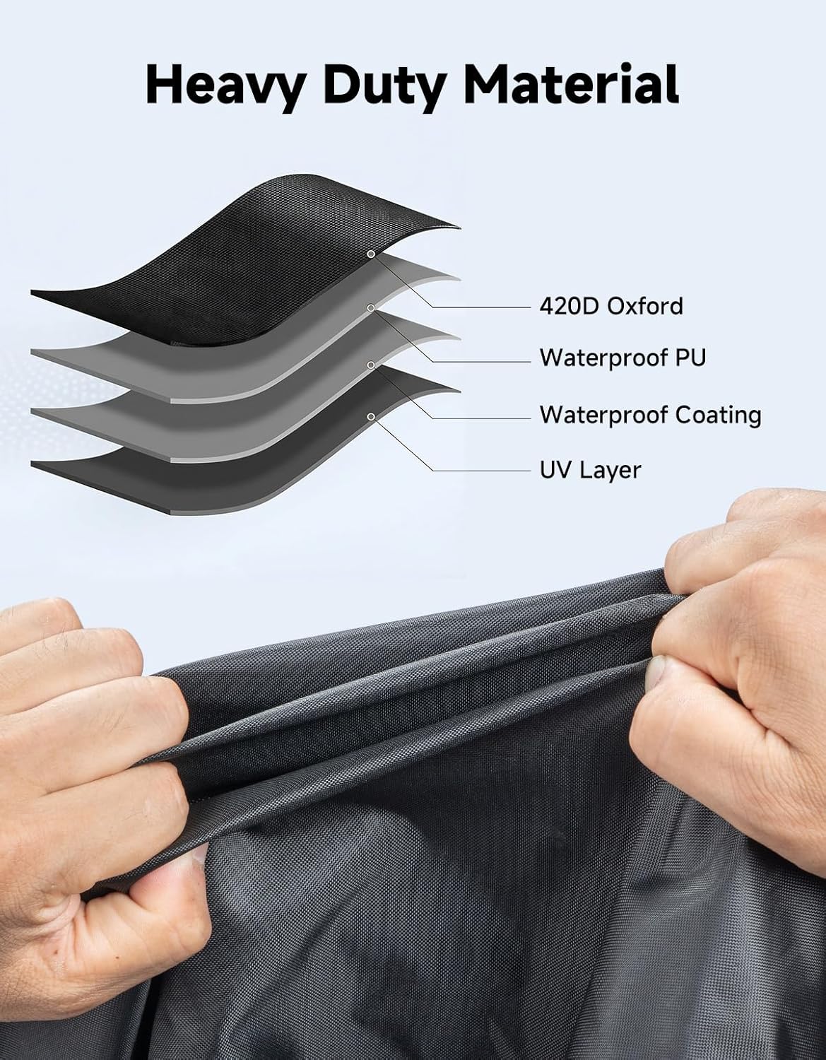 KEMIMOTO Heavy Duty 3 Wheel 420D Motorcycle Cover with Antenna Opening Compatible with Trike Models Freewheeler Tri Glide Ultra Goldwings Cover Waterproof Impermeable Outdoor All Weather Protection