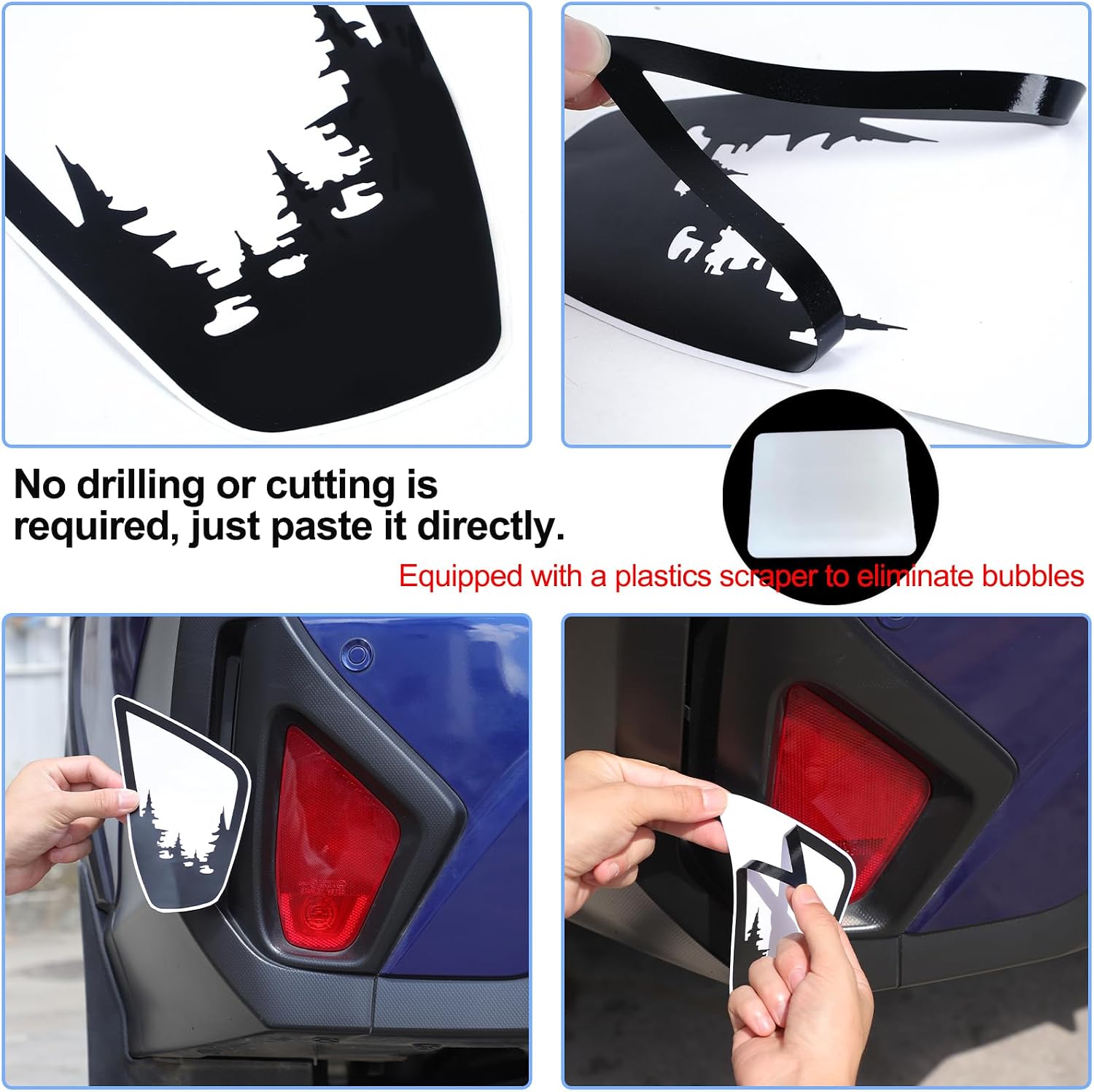 Car Rear Fog Light Lamp Film Trim Decal Compatible with Subaru Crosstrek GU 2024 2025+, Taillight Panel Precut Vinyl Tint Cover Back Fog Lamp Guard Black Forest Graphics Sticker Decoration Accessories