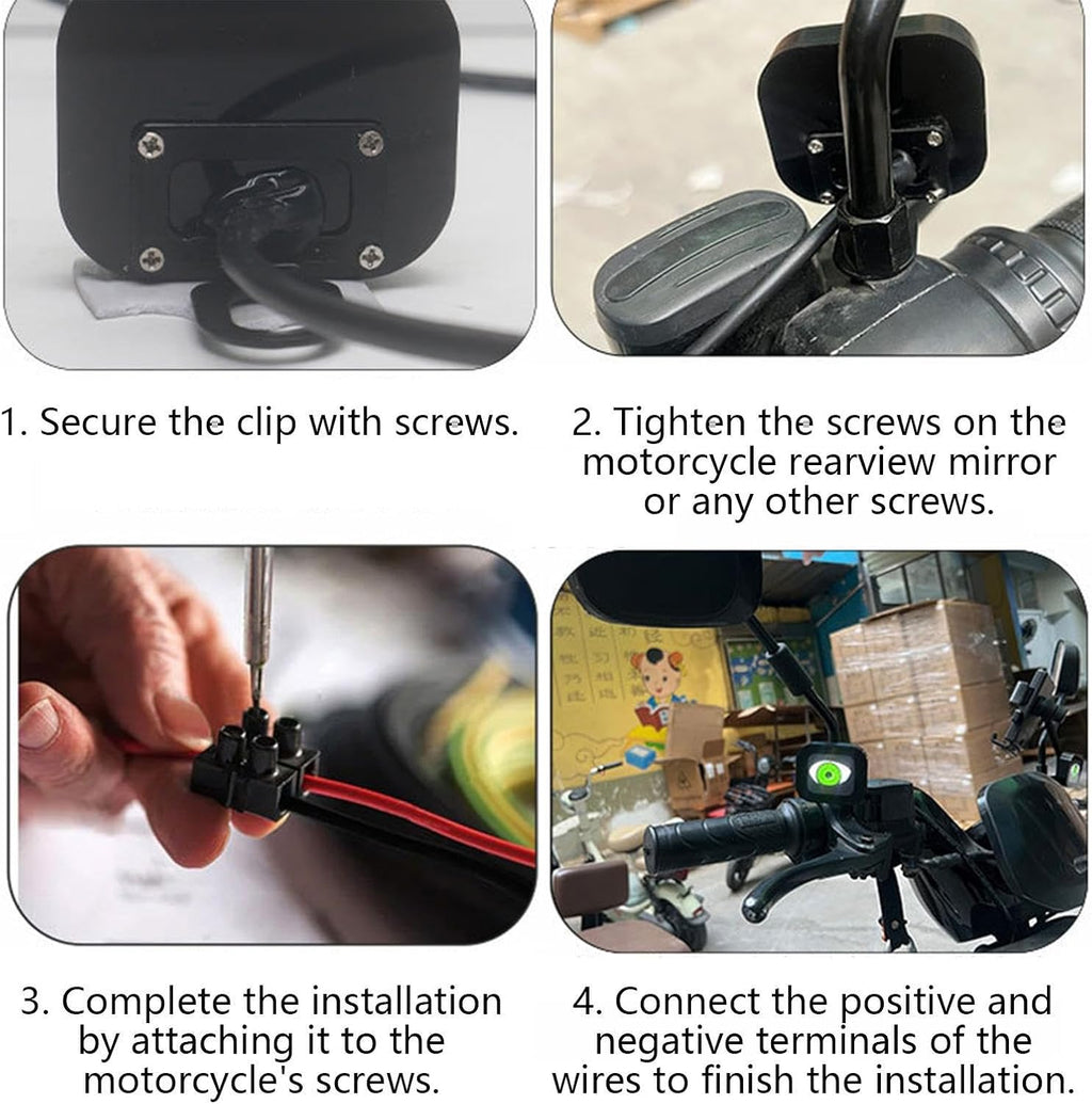 Motorcycle LED Eyes - 5cm, Evil Eyes Lamp, 12-36V Animated Waterproof Remote Control | Remote Control Dynamic Patterns, Special Effect Eagle Eye Blinking Lights | Multi-Mode Custom Glow,