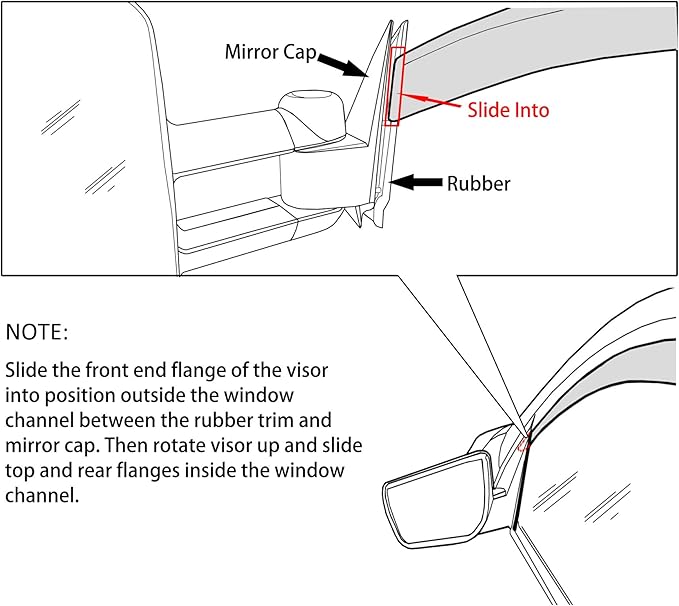 Sun/Rain Guards Window Visors Compatible - Image 5
