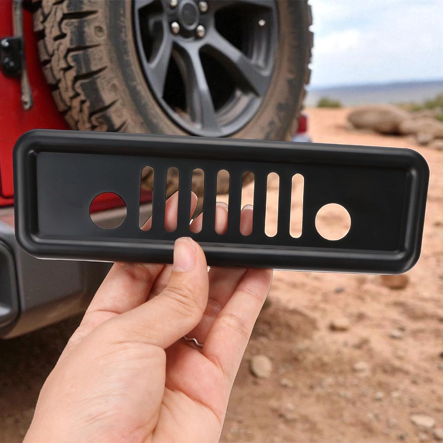 Jeep Rear Third Brake Light Cover Fit for 2007-2017 Wrangler JK JKU, High Centre Third Guard Decoration for Jeep JK Accessories, Dark Smoke Protector Trim High-Mount Grille, Automobile Tail Lamp Black