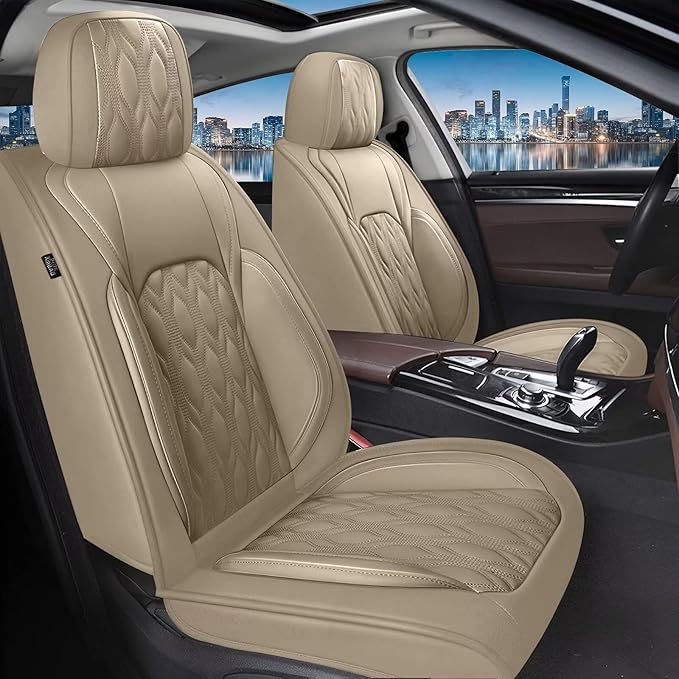Car Seat Covers Fit for Toyota Camry 2012-2025: Full Set 5 Seats Faux Leather by DISUTOGO