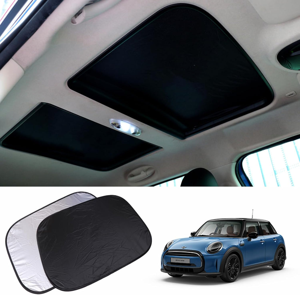 2pcs Foldable Sunroof Shade Sunshade Heat Isolate fit for Mini Cooper, Clubman & Countryman R56 All Years Black