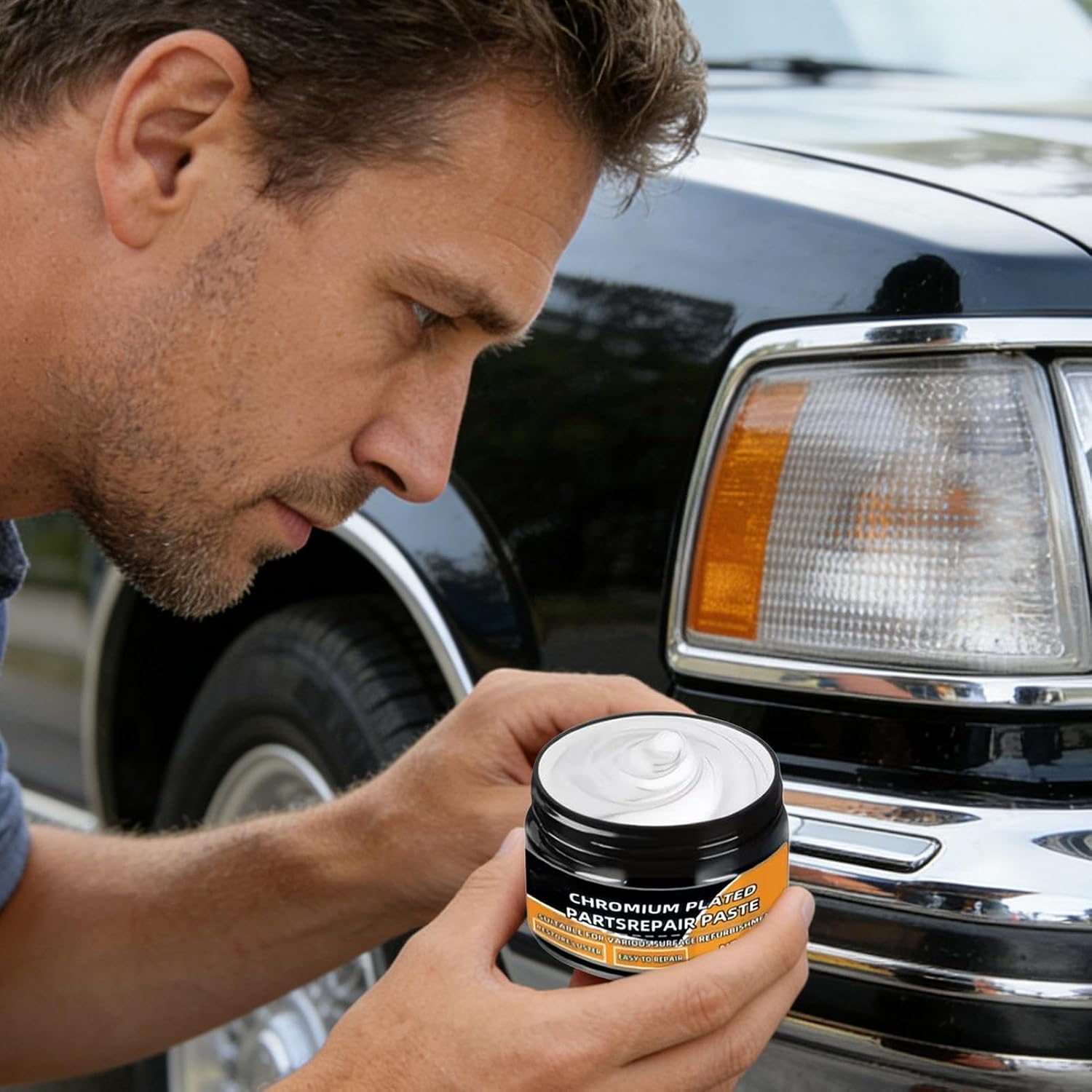 Metal Restorer - Buffing Compound, 1 Effective for RV Electroplating Strips, Shine Solution with Microfiber, Protective Coating for Door Handles, Glass Panels and Bumpers