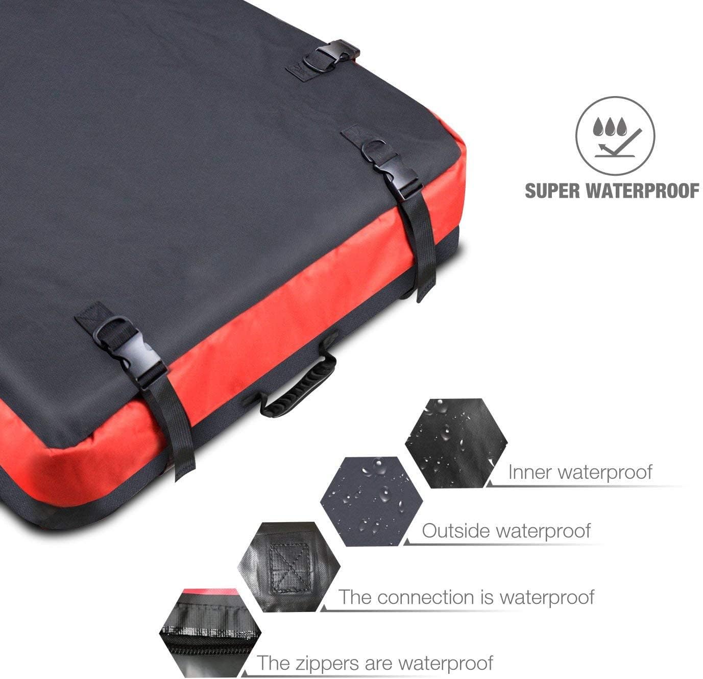 Capacity Waterproof Car Roof Bag Top Cargo Storage Rooftop Luggage Box Water Resistant for with Racks