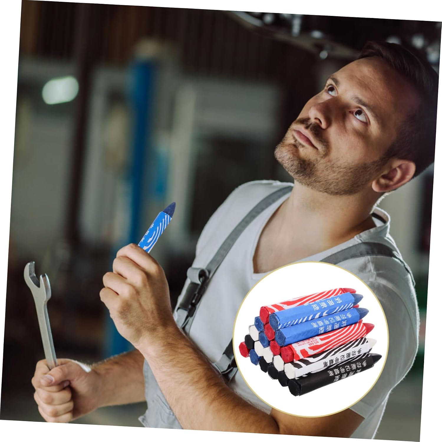 5pcs Tire Paint Pens Markers for Easy Automotive Repairs Quick Drying Wax Highlighters for Wet Dry Surfaces for Mechanics and Tire Maintenance