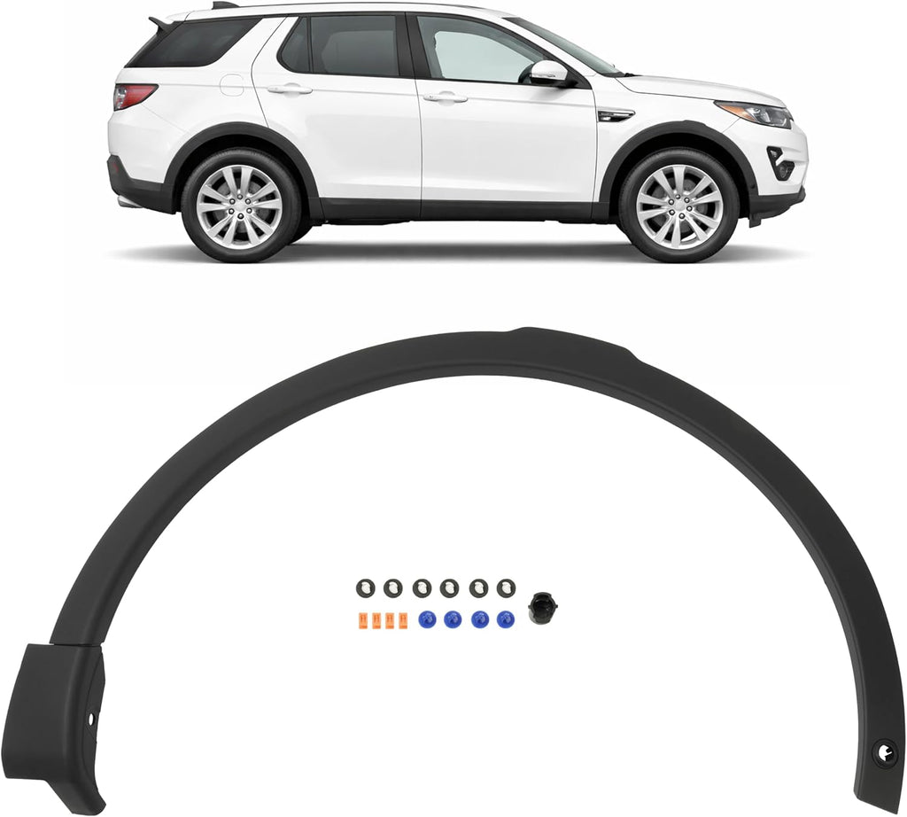 ALMULOO Front Right Fender Flares Compatible with 2015-2017 Land Rover Discovery Sport With Sensor Hole Replacement for LR058527 LR058528, Wheel Arch Covers, Plastic PP Passenger Side