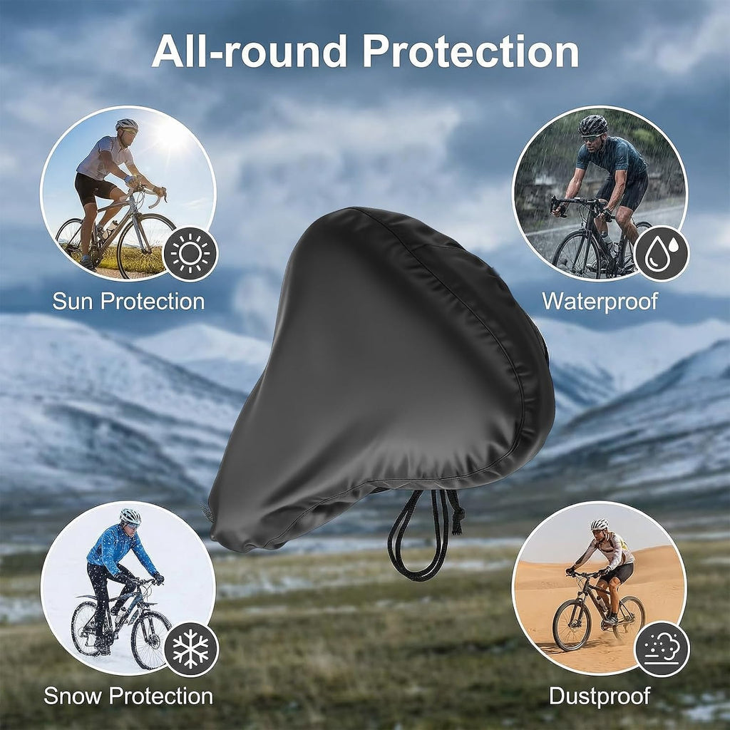 2 Pack Bike Seat Cover, Bicycle Saddle Cover | Heavy Duty Rain Covers for Indoor and Outdoor Cycling, Bicycle Seat Cover, Sun Dust Snow Protection