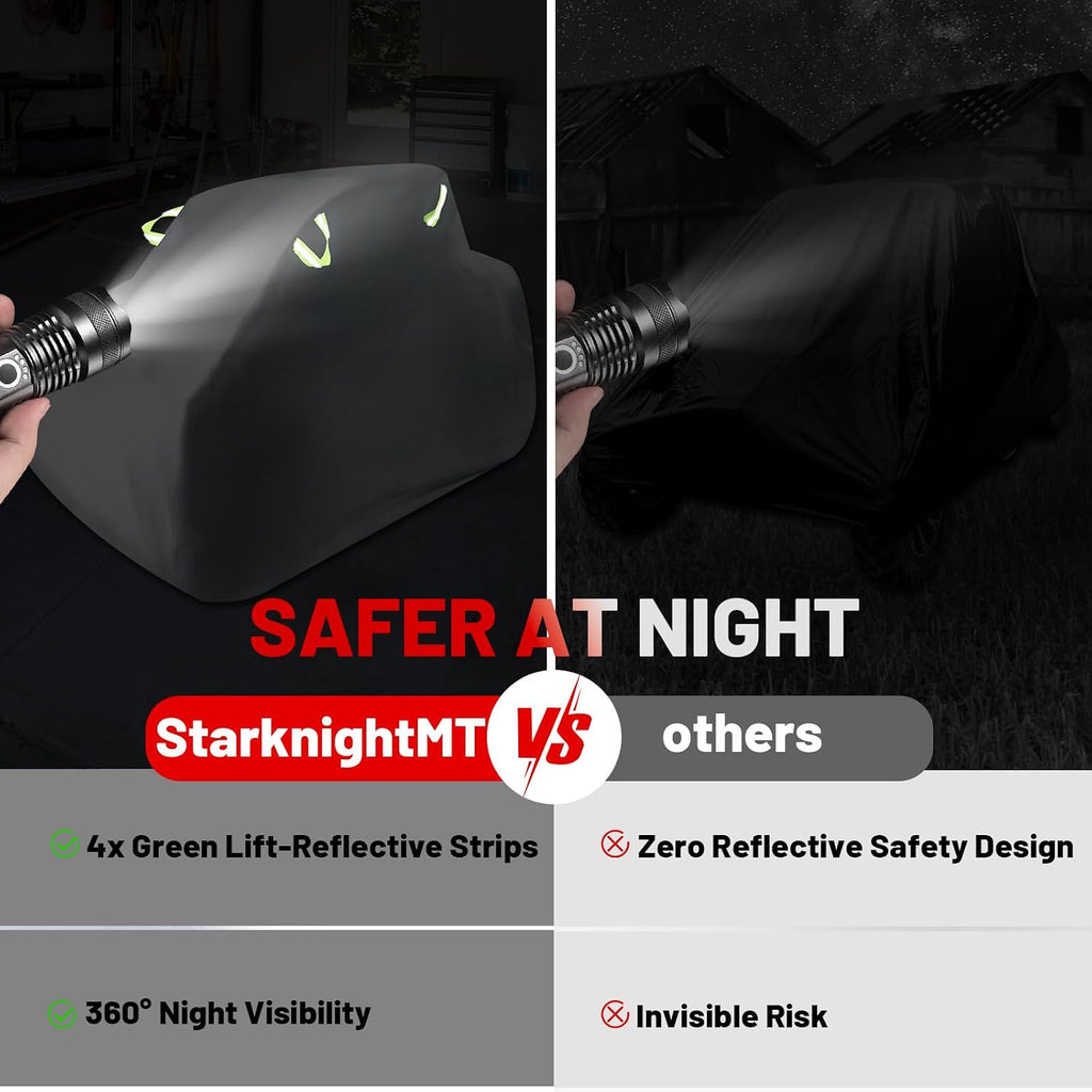 StarknightMT UTV Cover 2-3 Seater Upgraded, Heavy Duty Storage Cover Compatible with Polaris Ranger RZR General Talon Zforce Uforce 1000 Defender with Reflective Strips, 130" x 58" x 70"