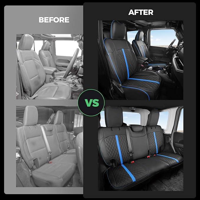 for Jeep Wrangler Seat Covers 4Door JL 2018 2019 2020 2021 2022 2023 2024 2025 - Image 6