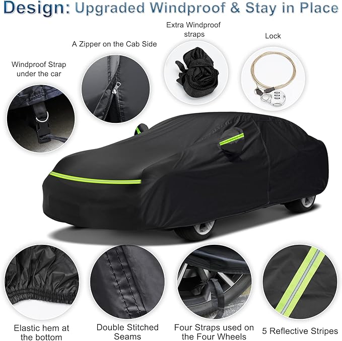 Outdoor Car Cover for Porsche Panamera 2014-2025 Waterproof All Weather Heavy - Image 3