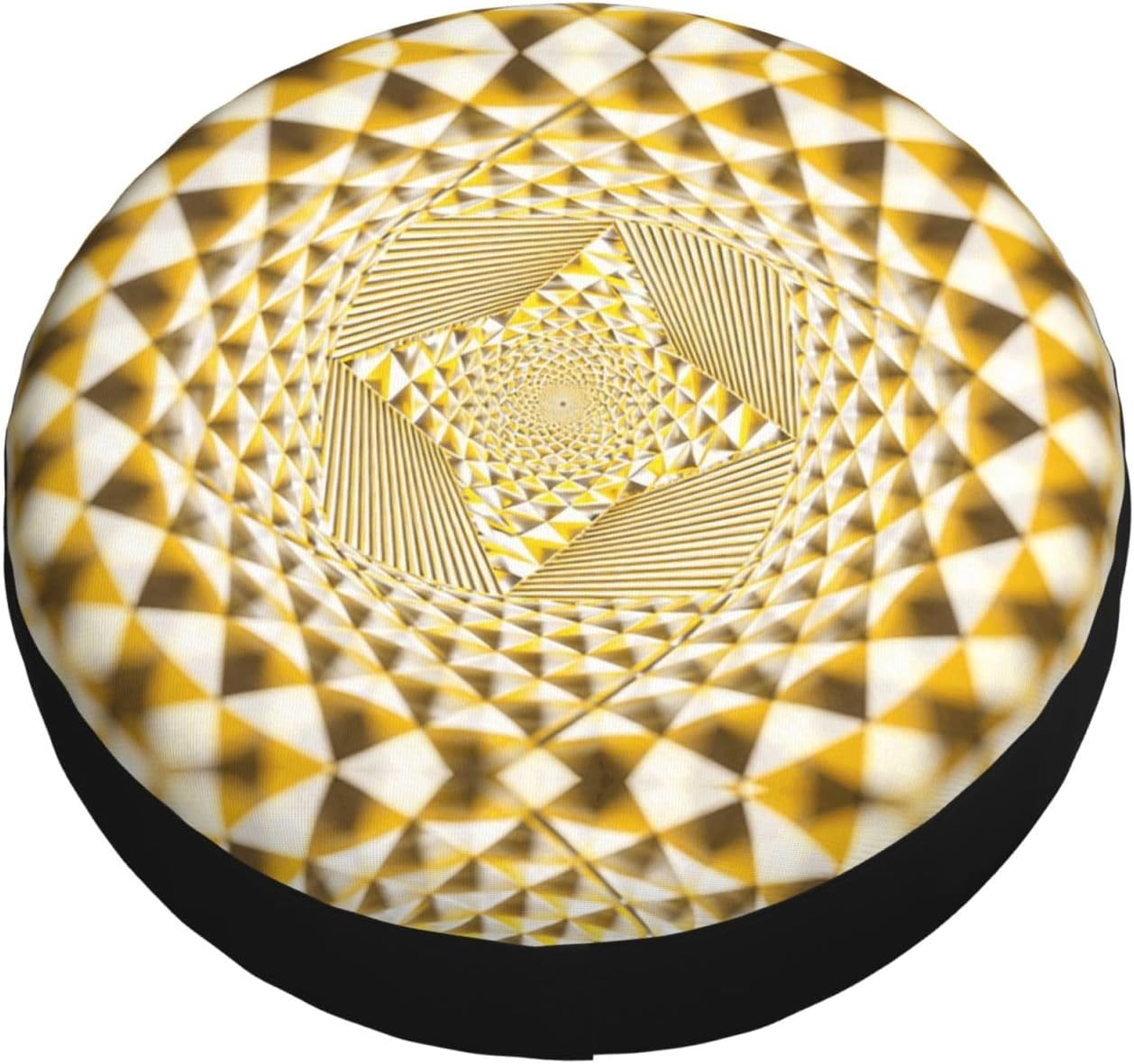 3D Optical Dizziness Yellow Grid Print Universal Spare Tire Cover for Jeep | Wheel Protector Fits Rv, Trailer, Jeep, Shield Tires From Sun, Dirt And Rain For Outdoor Storage