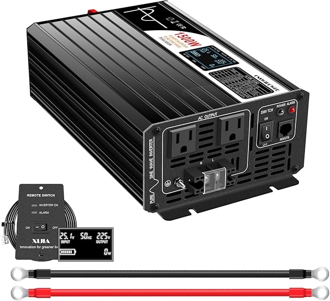 Xijia 1500W Pure Sine Wave Solar Power DC 24V Inverter AC 120V 60HZ Solar by XIJIA