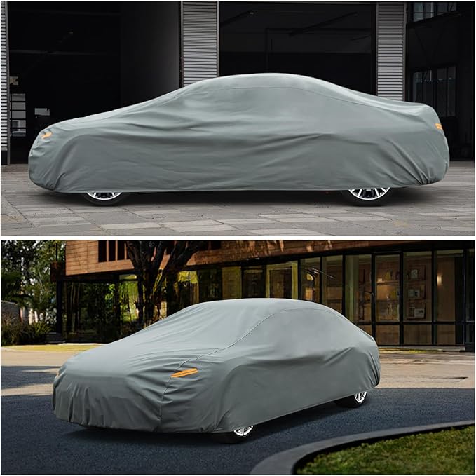 Kayme Heavy Duty Car Cover Waterproof All Weather, Full Exterior Covers Sun - Image 7