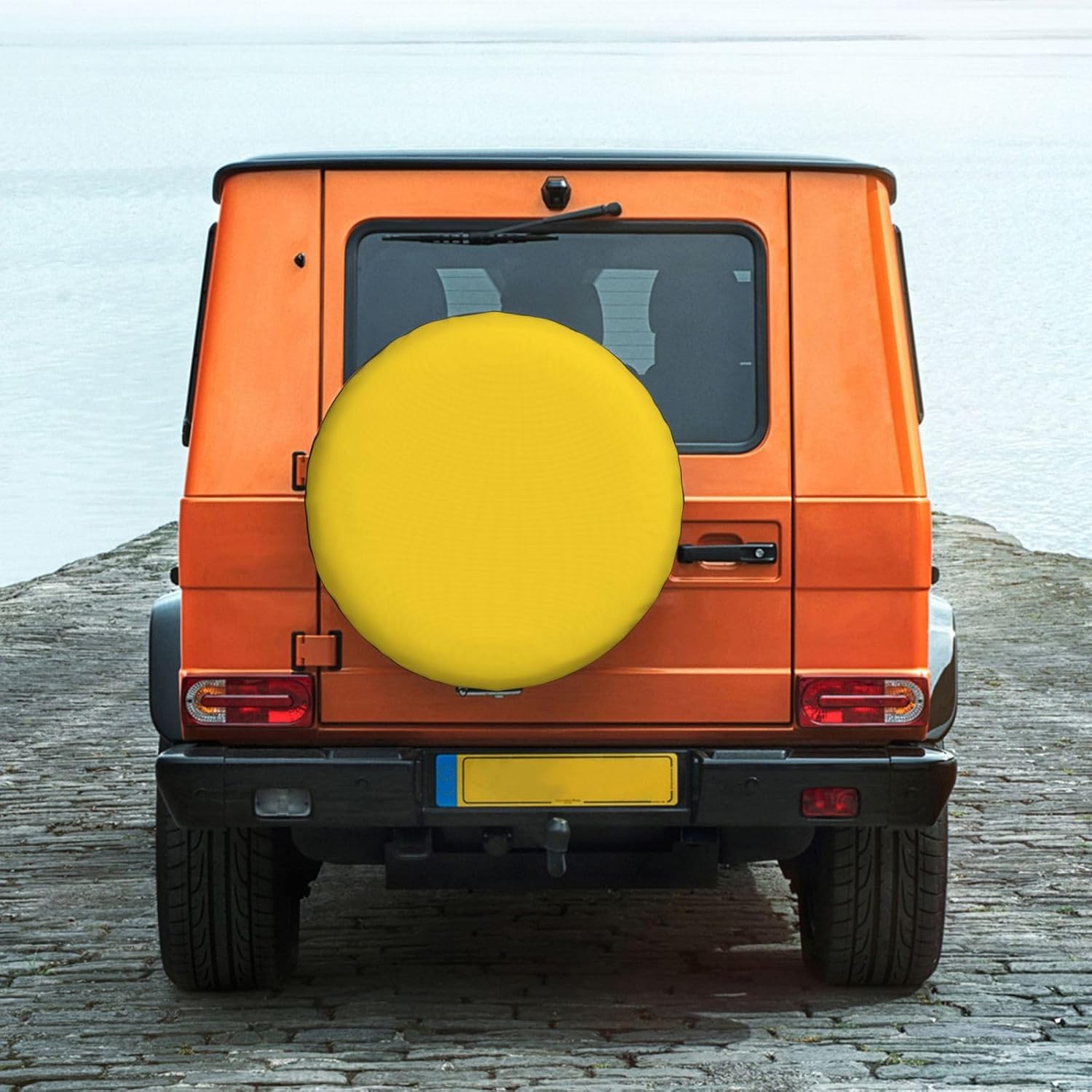 Gold Yellow Print Universal Spare Tire Cover for RV, Jeep | Wheel Protector Fits Rv, Trailer, Jeep, Shield Tires From Sun, Dirt And Rain For Outdoor Storage