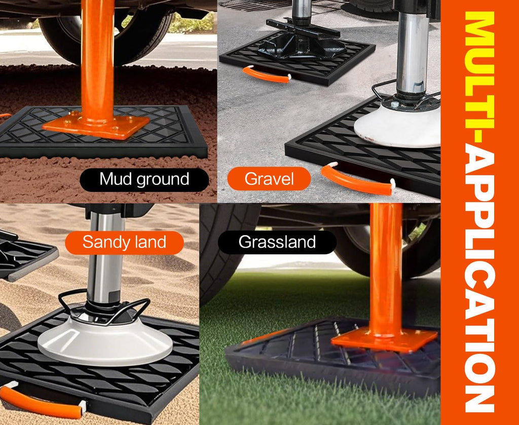 12 X 12 X 1 inchs Non-Slip Rv Jack Pads, 2 Pack Camper Outrigger Pads with Handle, Heavy Duty Stabilizing Blocks for Truck/Trailer/Crane