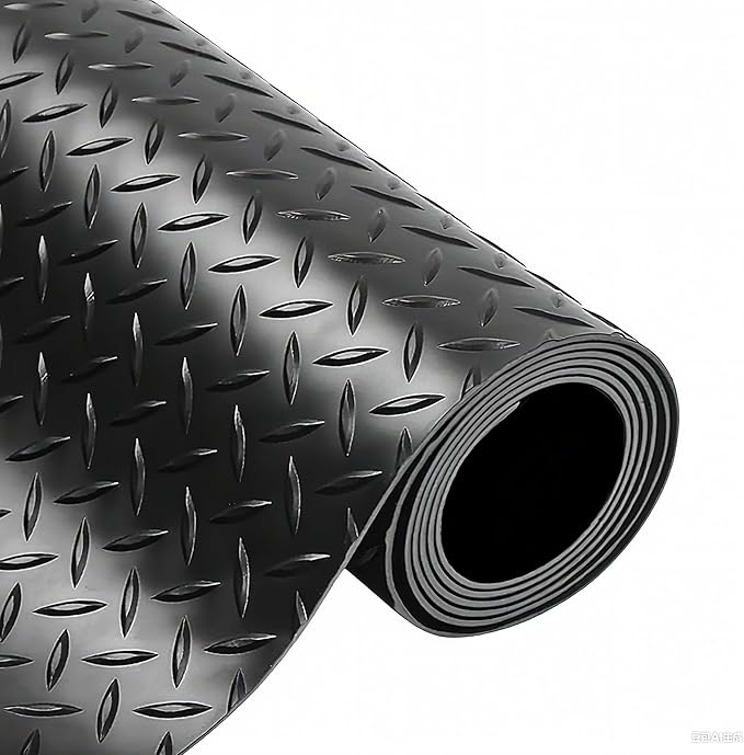 4X10 FT Garage Floor Mat， 2.5 Inch Thickened Diamond Plate Flooring Roll by THAIMATS