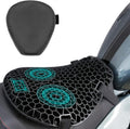 Foldable Motorcycle Gel Seat Cushion, Large 3D-Honeycomb Structure Shock Absorption & Breathable Motorcycle Gel Seat Pad for Long Rides