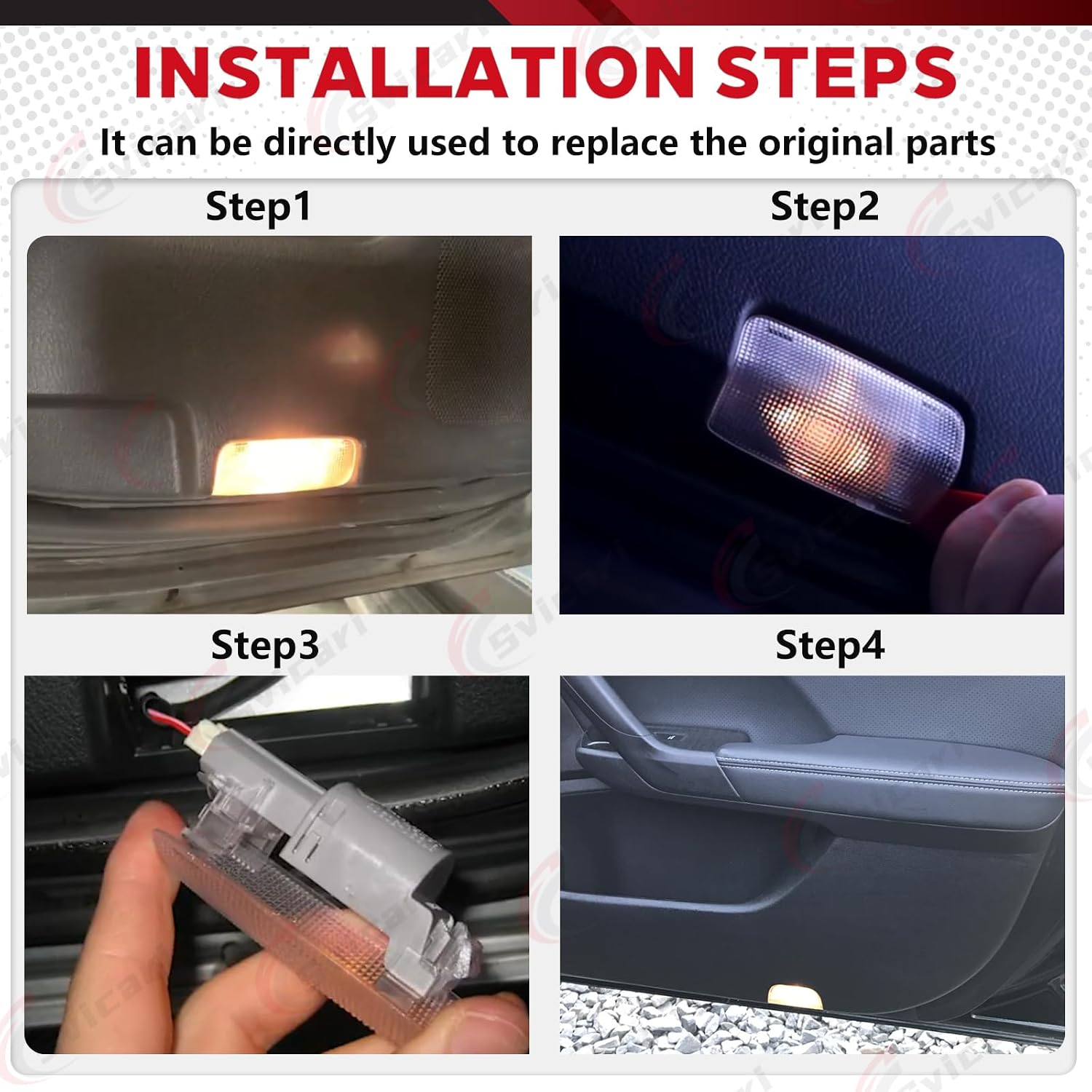 Door Panel Courtesy Light welcome Lamp Fit for Toyota 4Runner Avalon Camry Prius Tundra Sienna for Lexus IS ES GS LS RX GX LX RC Replace 81230-30200 2PCS Include Bulb (LED)