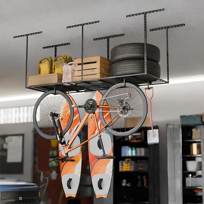 SunsGrove Heavy-Duty 4-Pack Overhead Garage Ceiling Storage Hooks, Add-On - Image 3