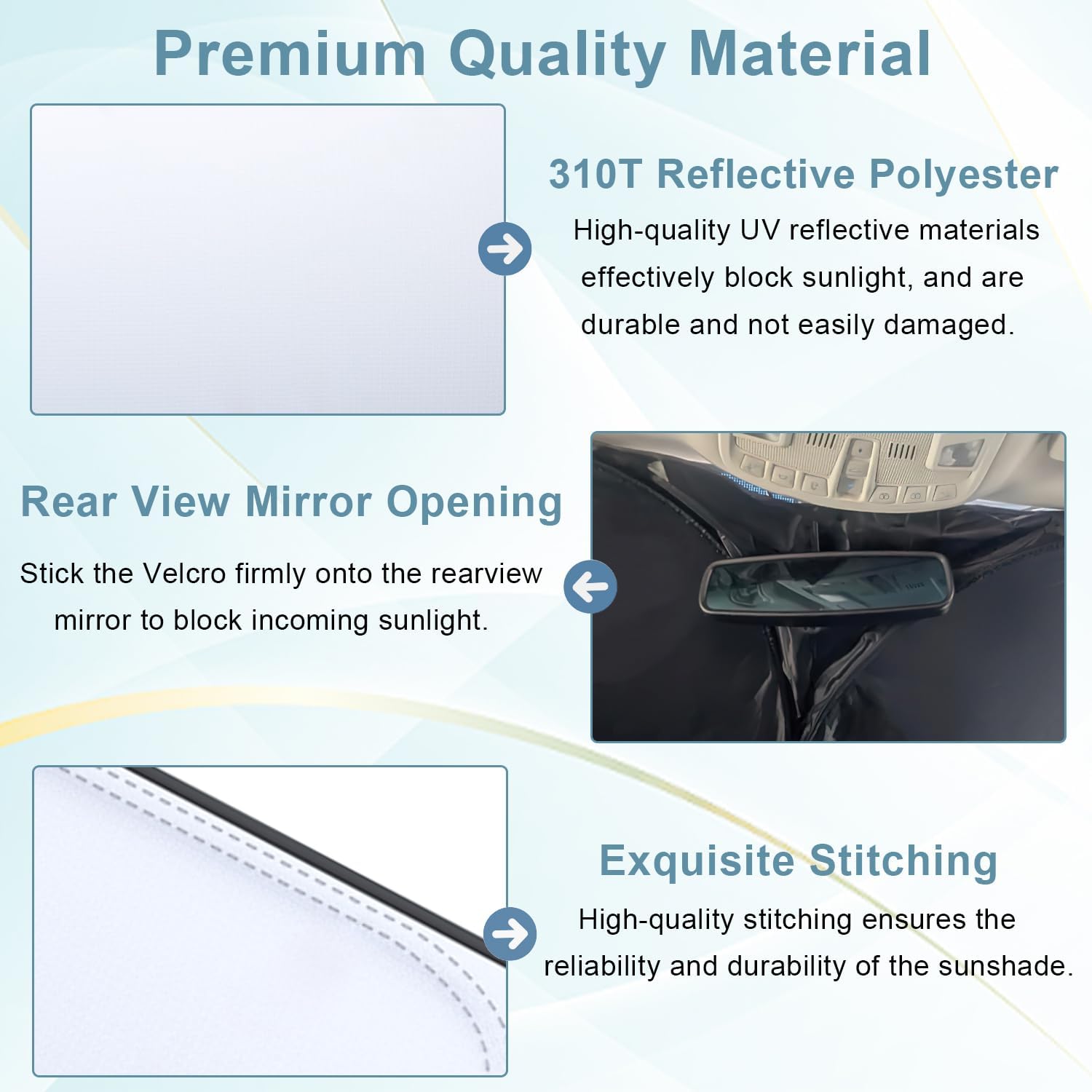 PIMCAR Windshield Sunshade for Ford F-150 2015-2020 | Premium 310T Reflective Polyester UV & Heat Blocker | Reduces Interior Temperature, Foldable with Storage Pouch