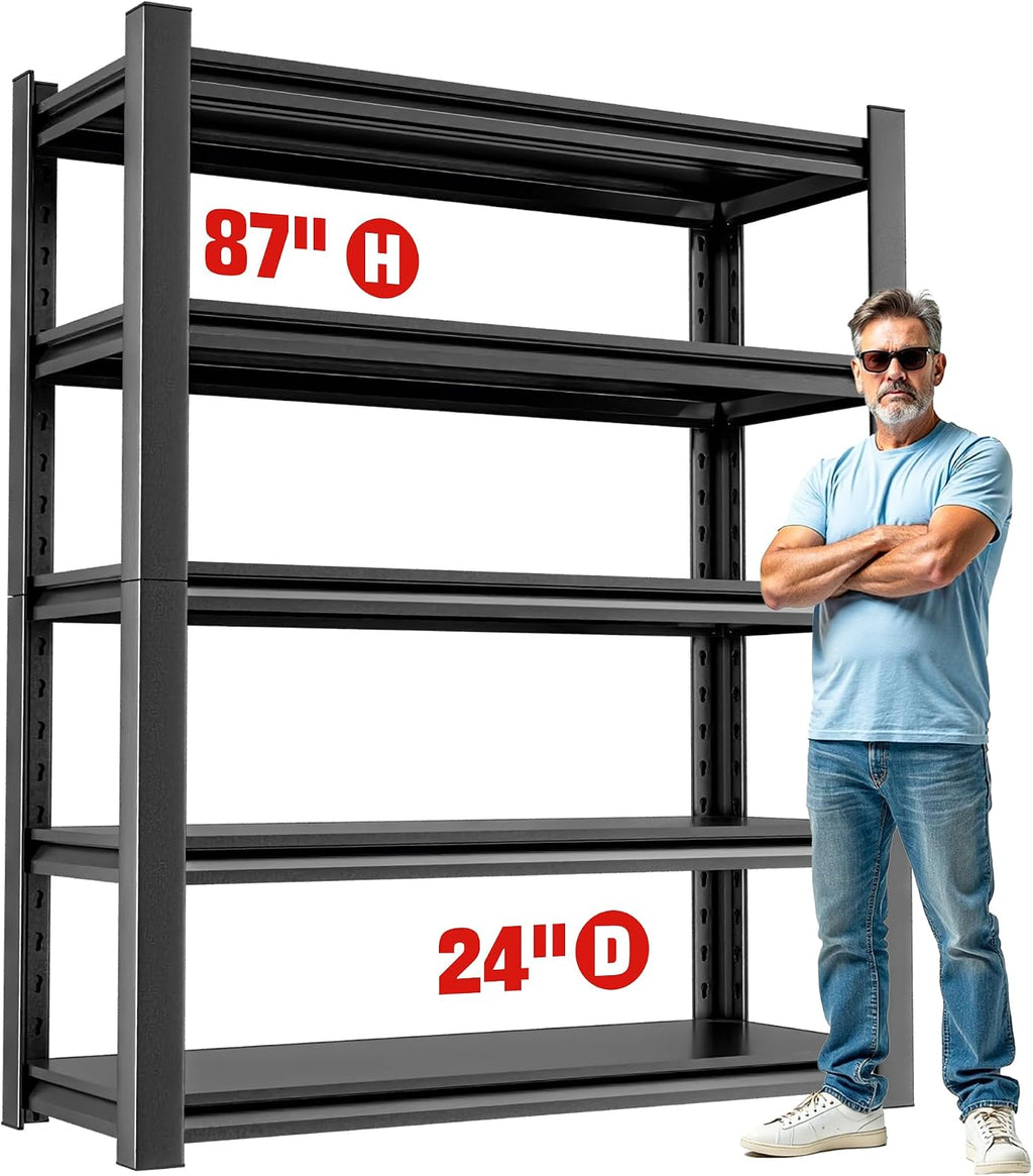 Metal Garage Shelving – 5 Shelf Heavy Duty Storage Rack