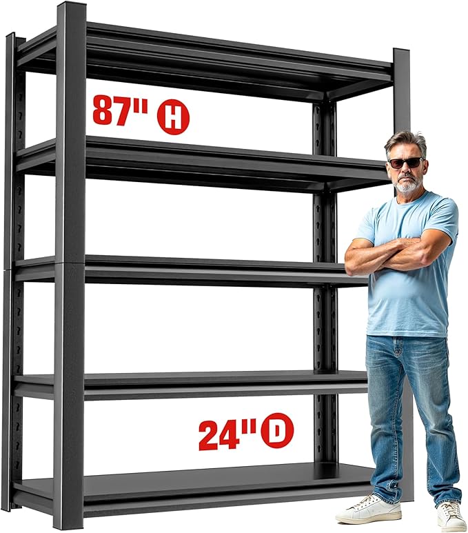 Heavy Duty Metal Garage Shelving Unit, 5 Tier Storage Shelf by OLLRRACT