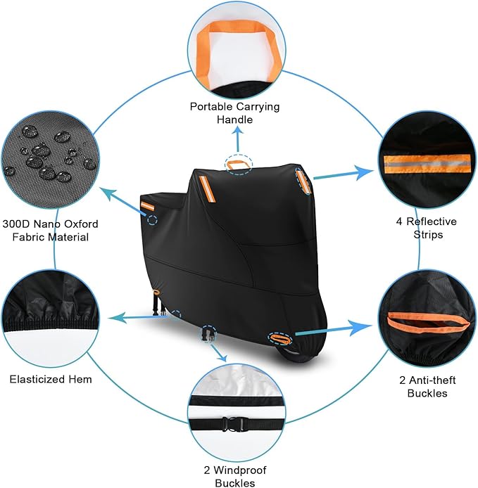 Waterproof Motorbike Cover Outdoor, Motorcycle Scooter Moped Rain Dust - Image 3