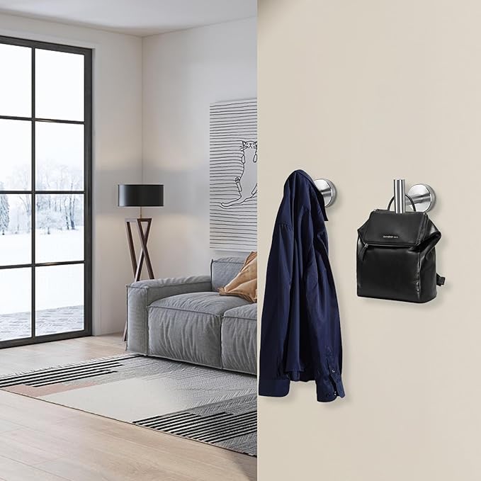 NearMoon Bath Towel Hooks- SUS 304 Stainless Steel Robe Hook Holder, Heavy Duty - Image 3