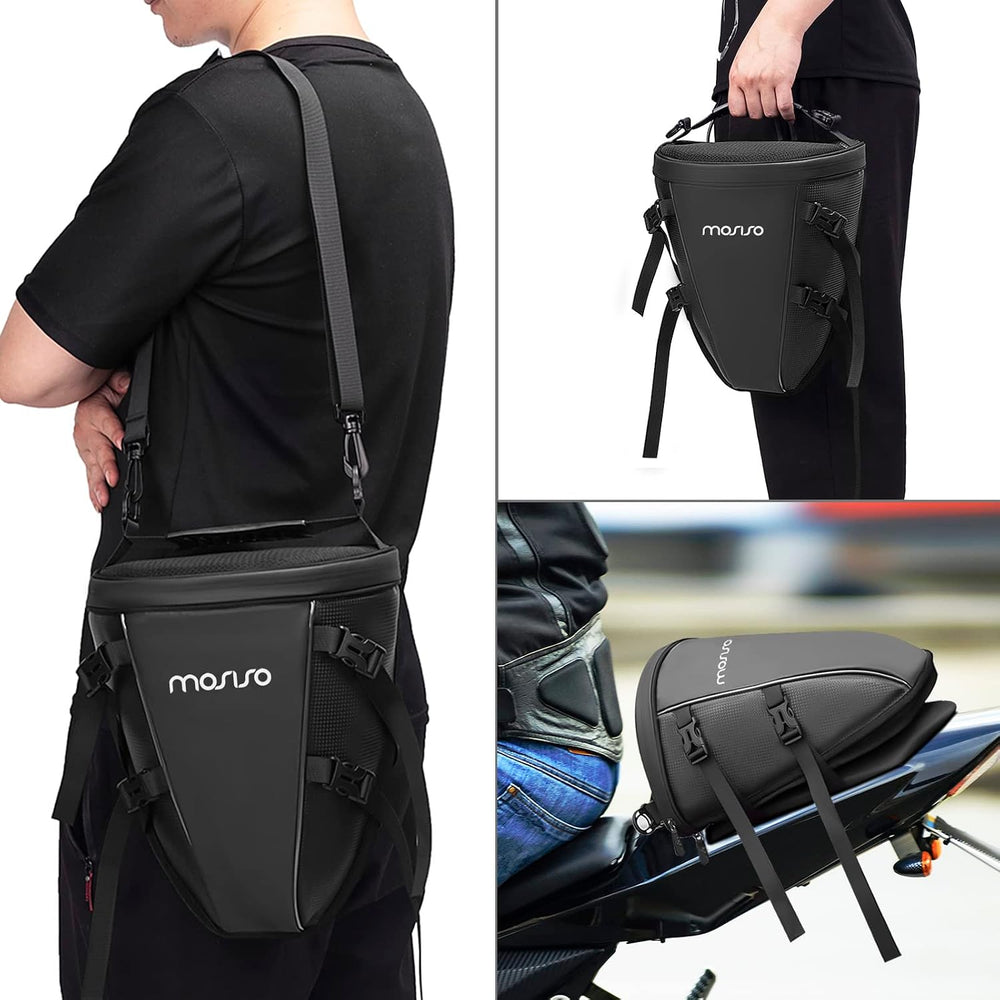 MOSISO Motorcycle Tail Bag Multifunctional Waterproof Polyester Storage Saddl...