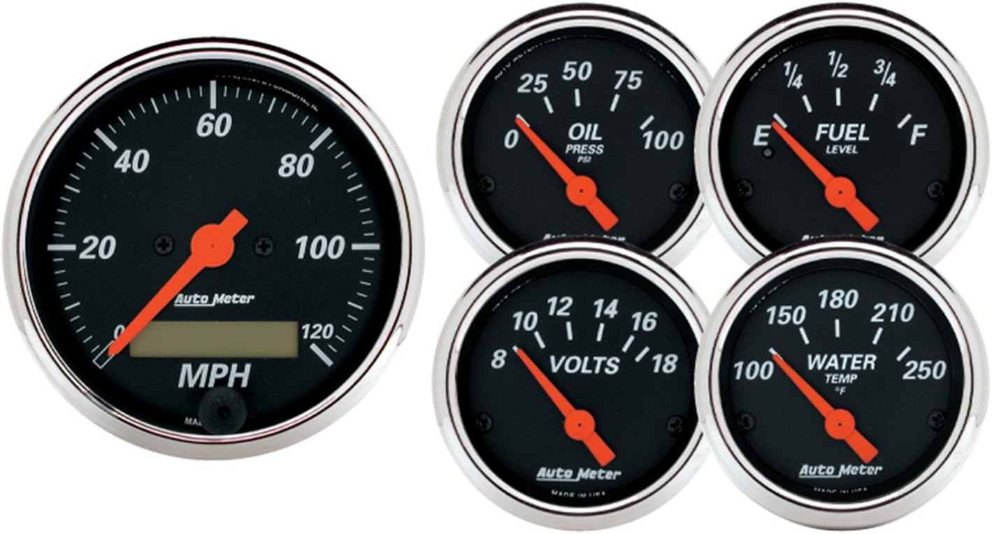 Auto Meter 1421 Designer Black Street Rod Kit